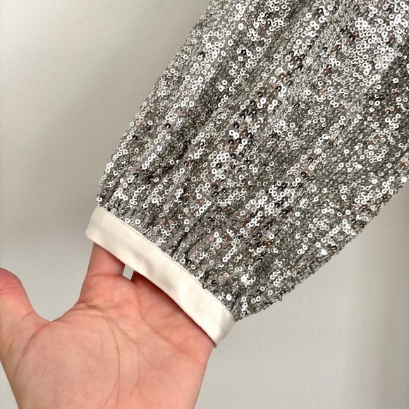 Emerson Fry Shimmering Silver Midi Dress - Picture 7 of 13